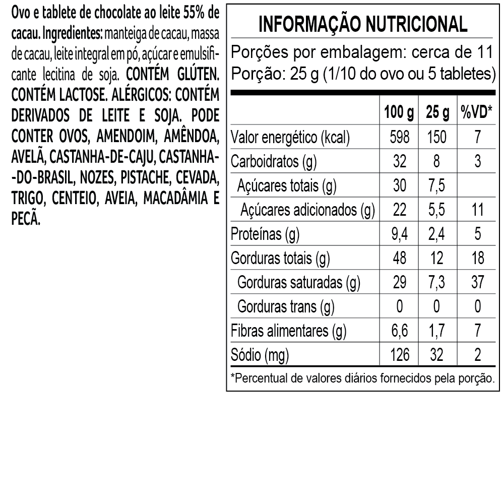 Ovo de Páscoa Bendito Cacao Dark Milk 55% Cacau 280g