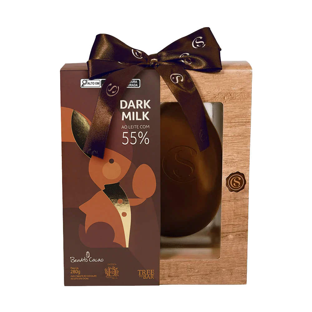 Ovo de Páscoa Bendito Cacao Dark Milk 55% Cacau 280g