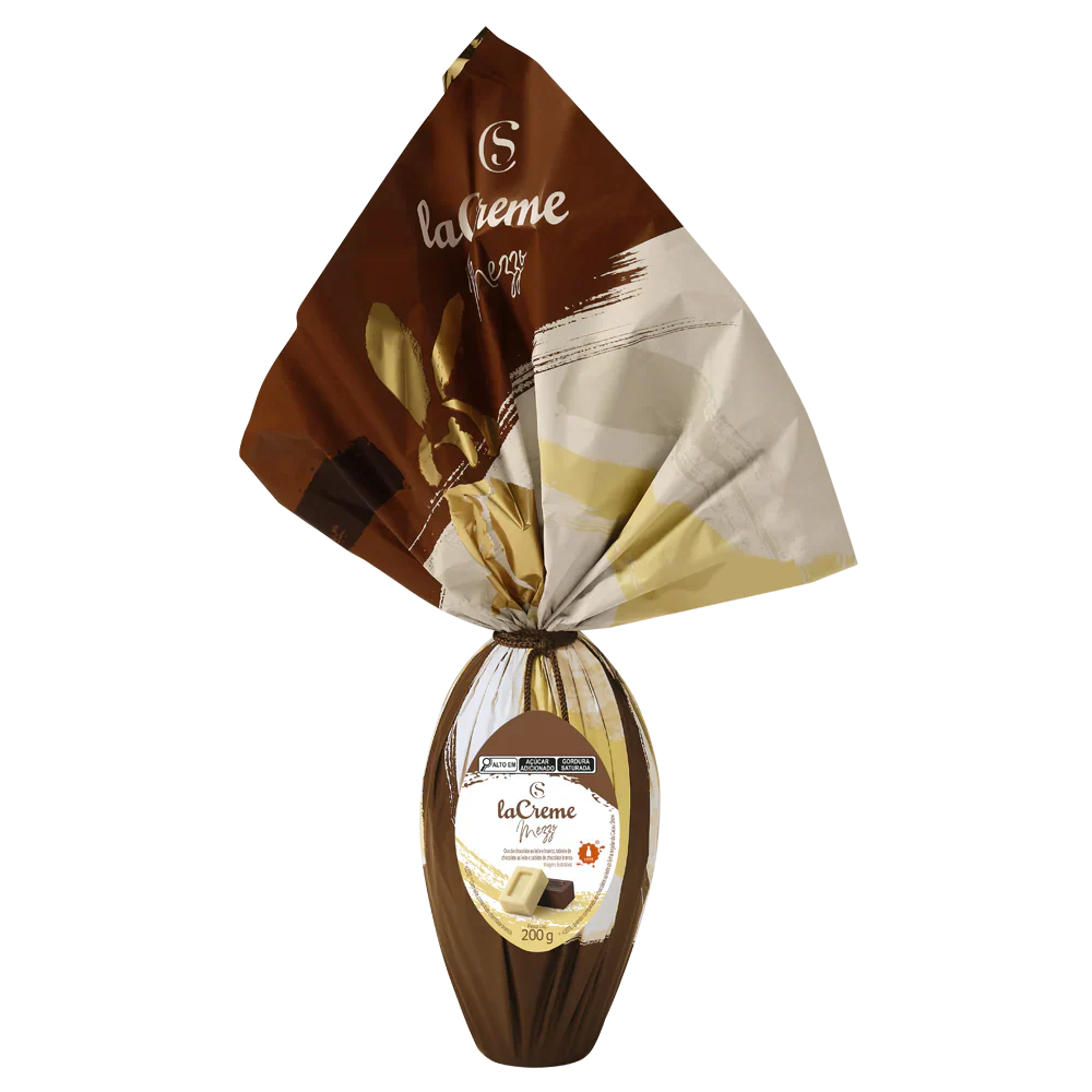 Ovo de Páscoa laCreme Mezzo ao Leite e Branco 200g