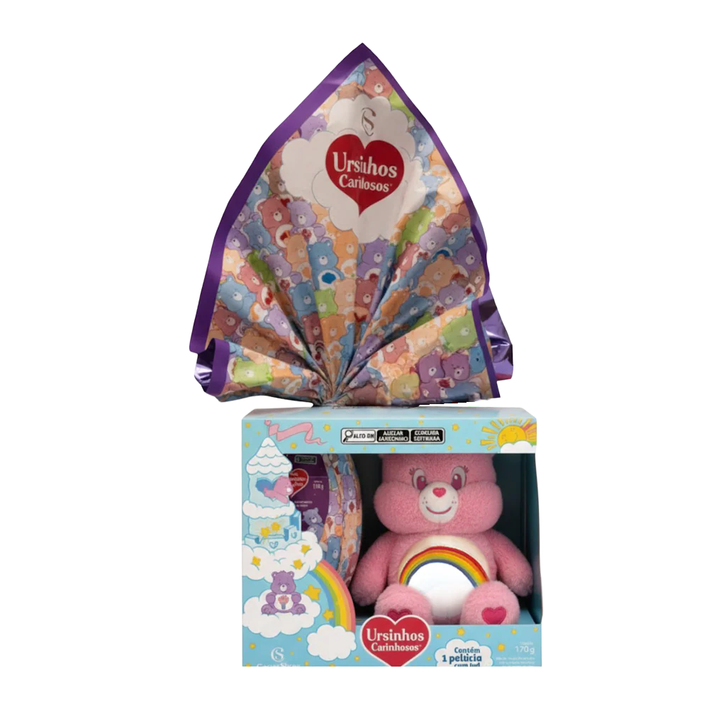 Ovo de Páscoa ao Leite Pelúcia Animadinha com LED Ursinhos Carinhosos 170g
